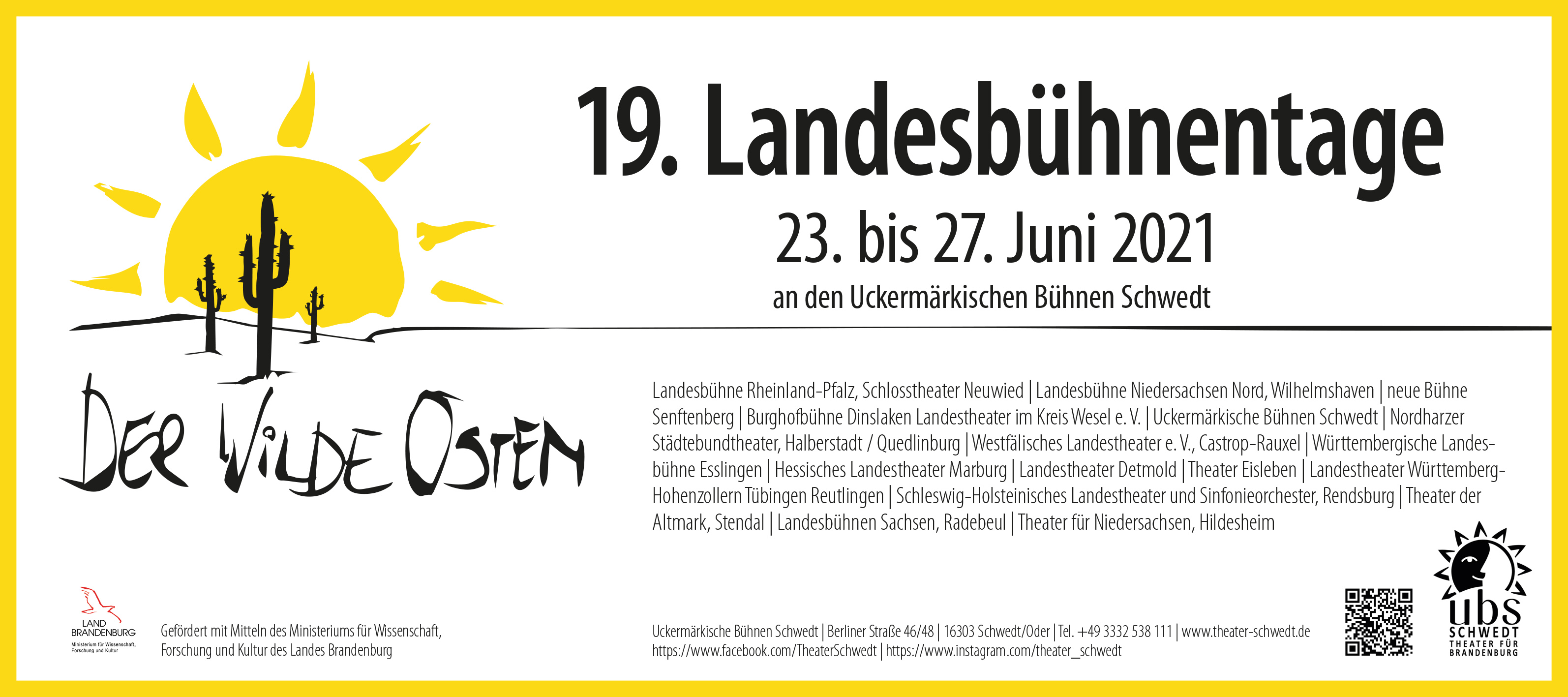 Grafik: 19. Landesbühnentage „Der wilde Osten“ 23. bis 27. Juni 2021