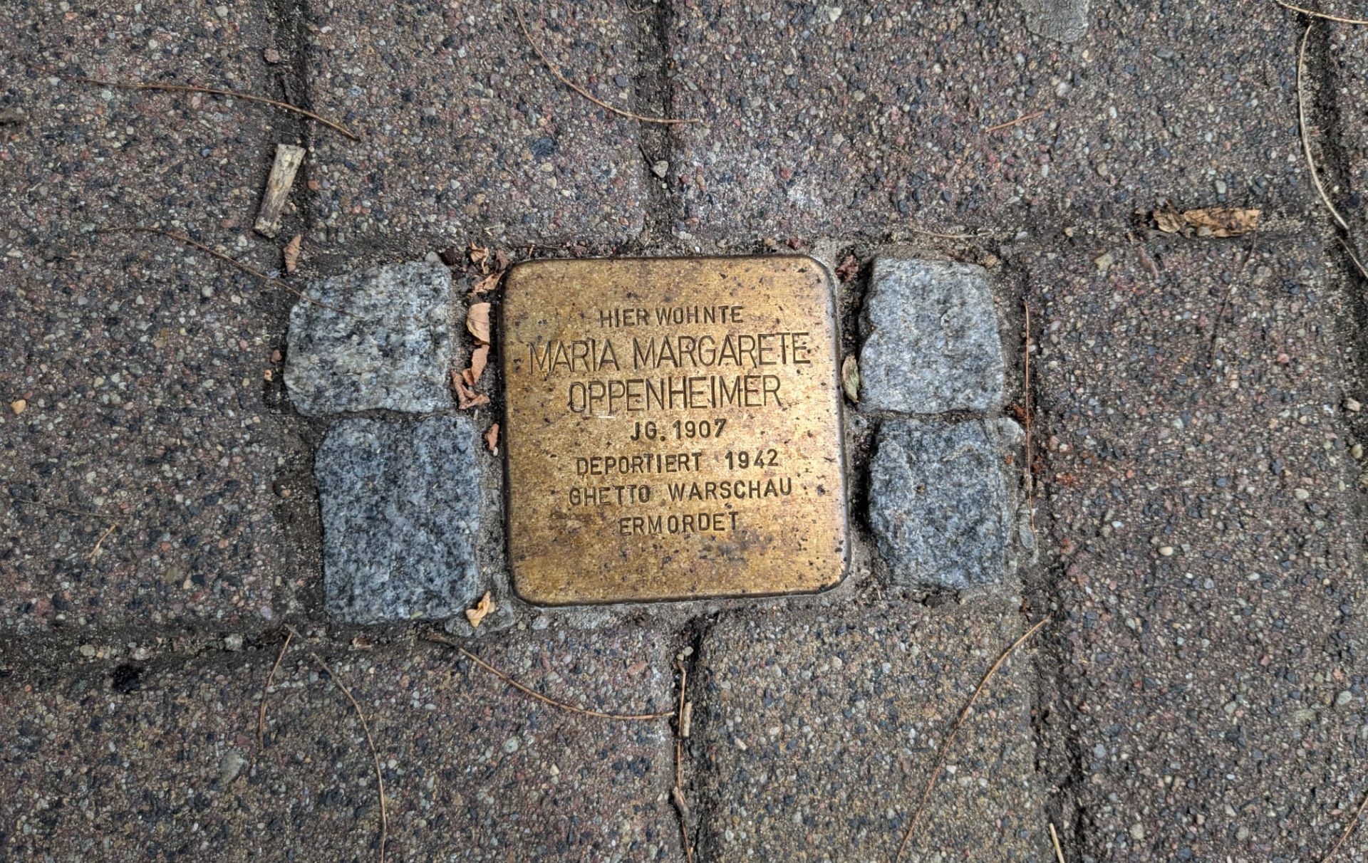 Foto: Stolperstein von Oppenheimer