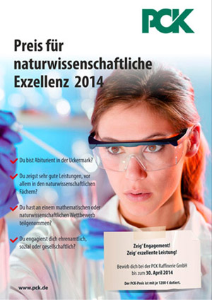 Plakat: Preis für naturwissenschaftliche Exzellenz 2014