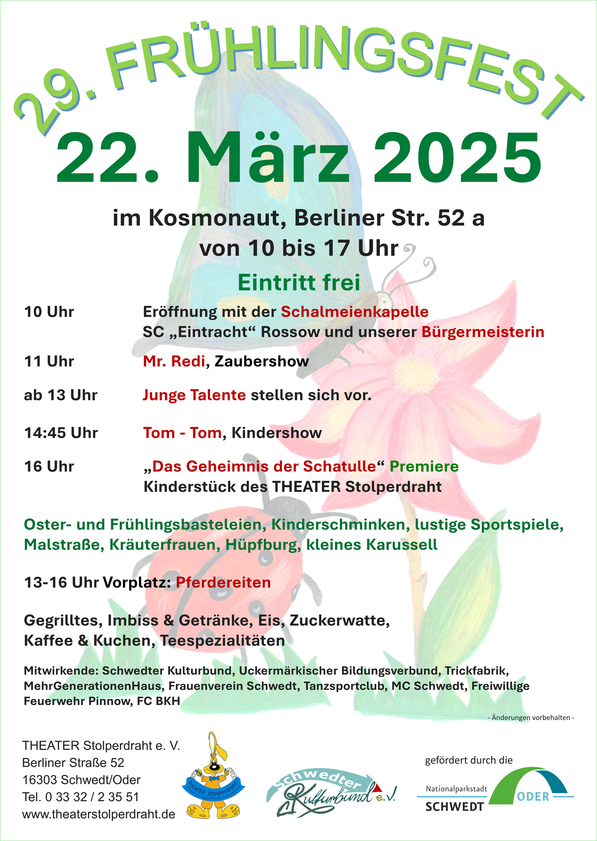Plakat mit dem Programm