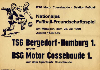 Foto: Plakat zum Fußballspiel 1969