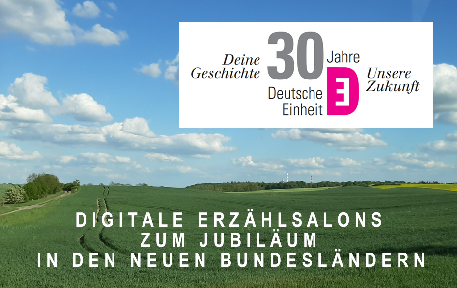 Foto: Landschaft der Uckermark und Projektlogo