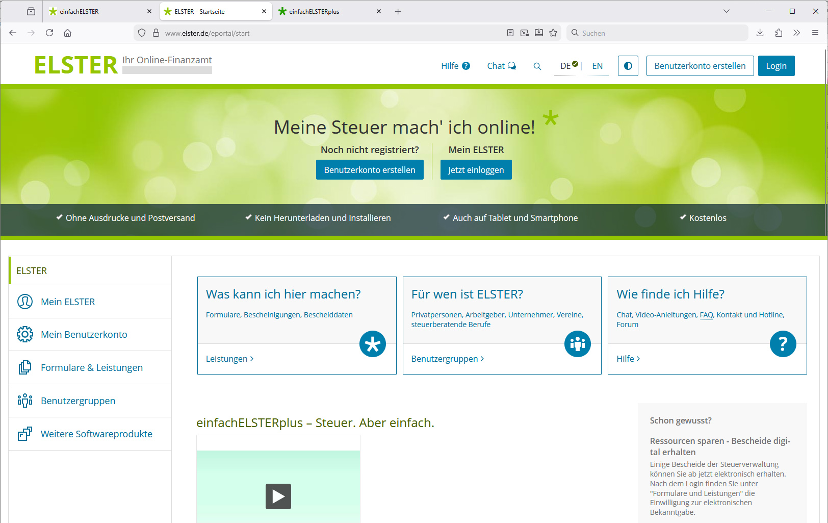 Bildschirmansicht mit Text