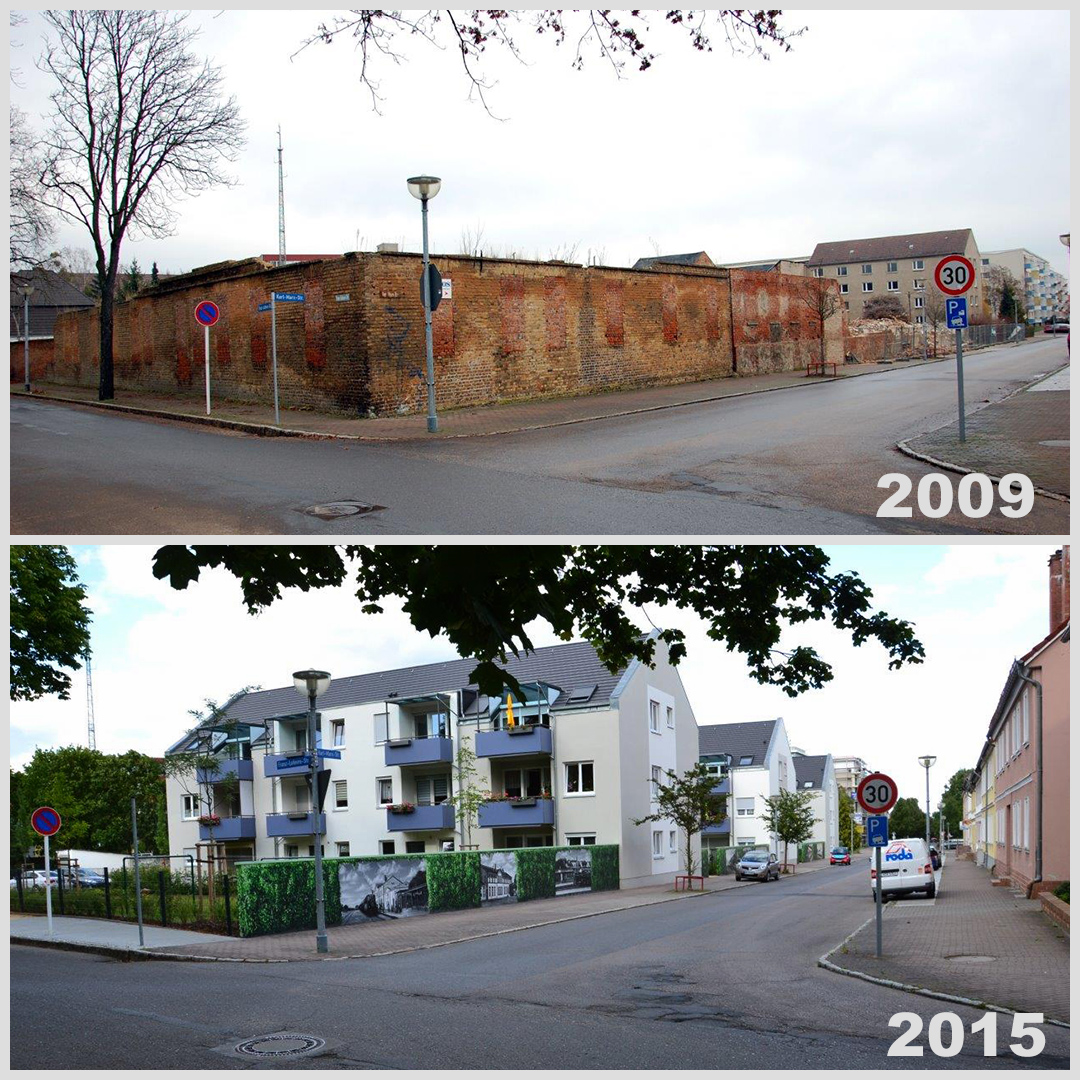 Fotopaar: Kar-Marx-Straße 2009 und 2015