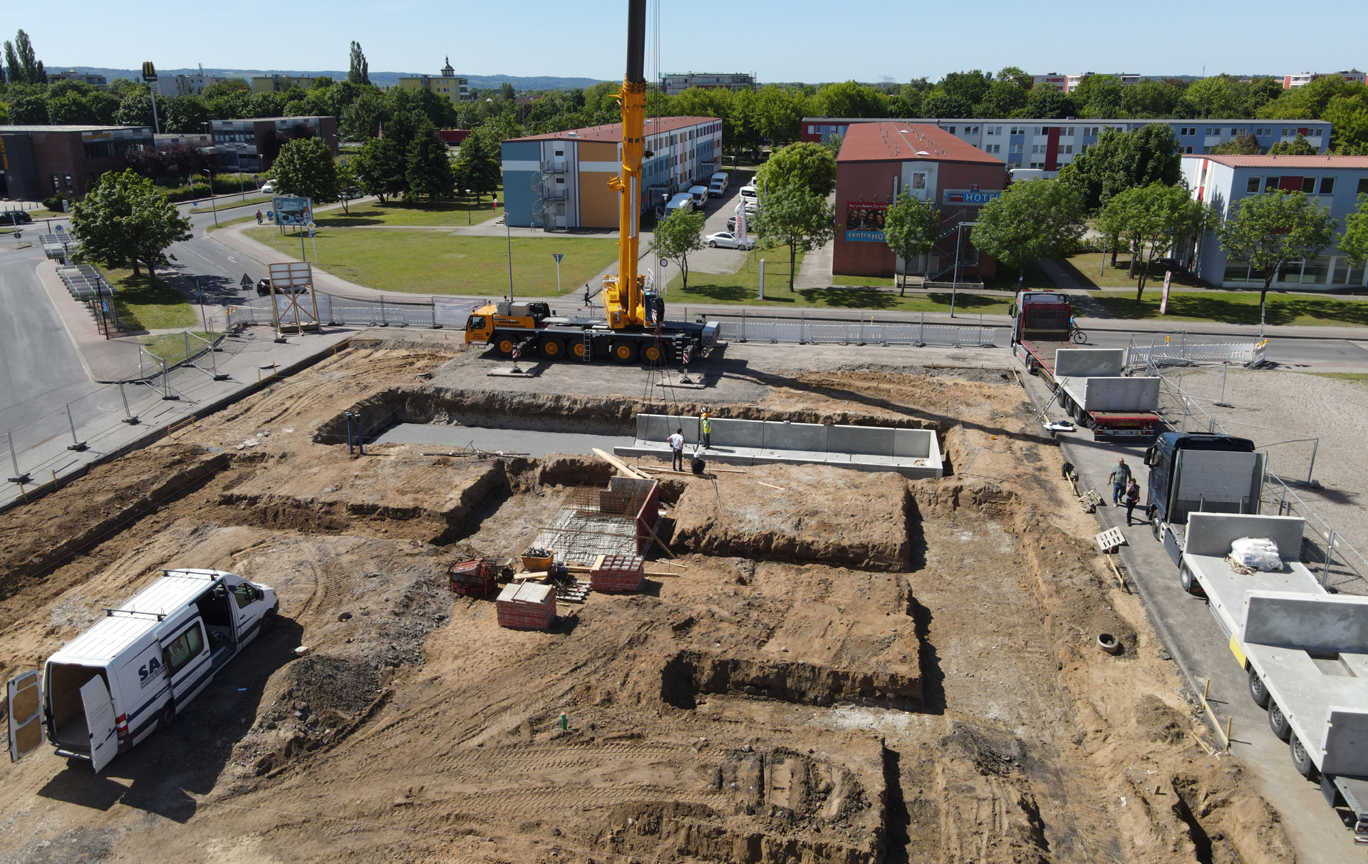 Luftbild auf die Baustelle Luftbild auf die Baustelle
