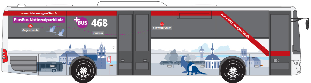 Grafik: Seitenansicht des Busses