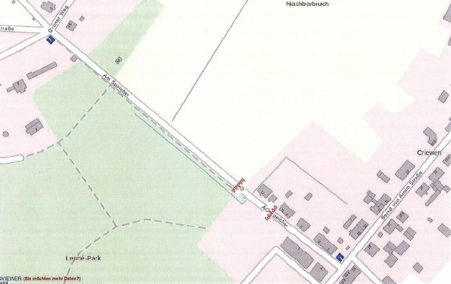 Lageplan der Straßensperrung