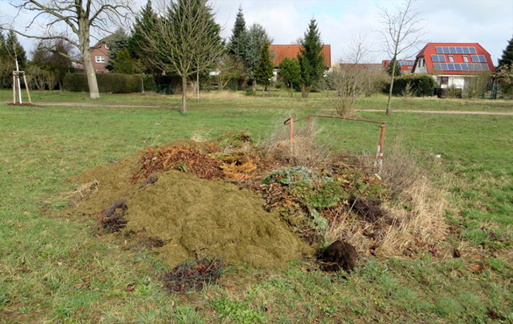 Foto: illigal entsorgte Gartenabfälle am Wegesrand