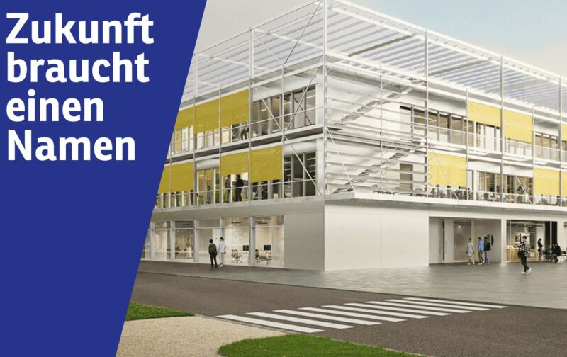 Das Service- und Transformationsgebäude ist als Planungszeichnung zu sehen.